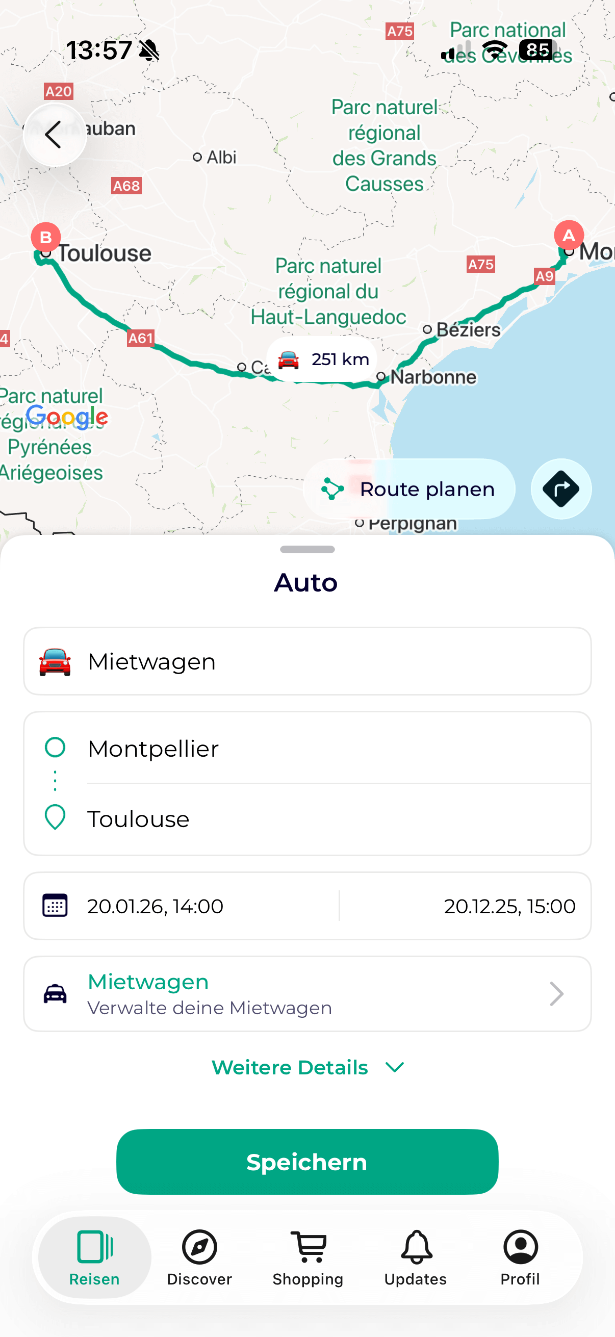 Erweiterte Routenplanung.